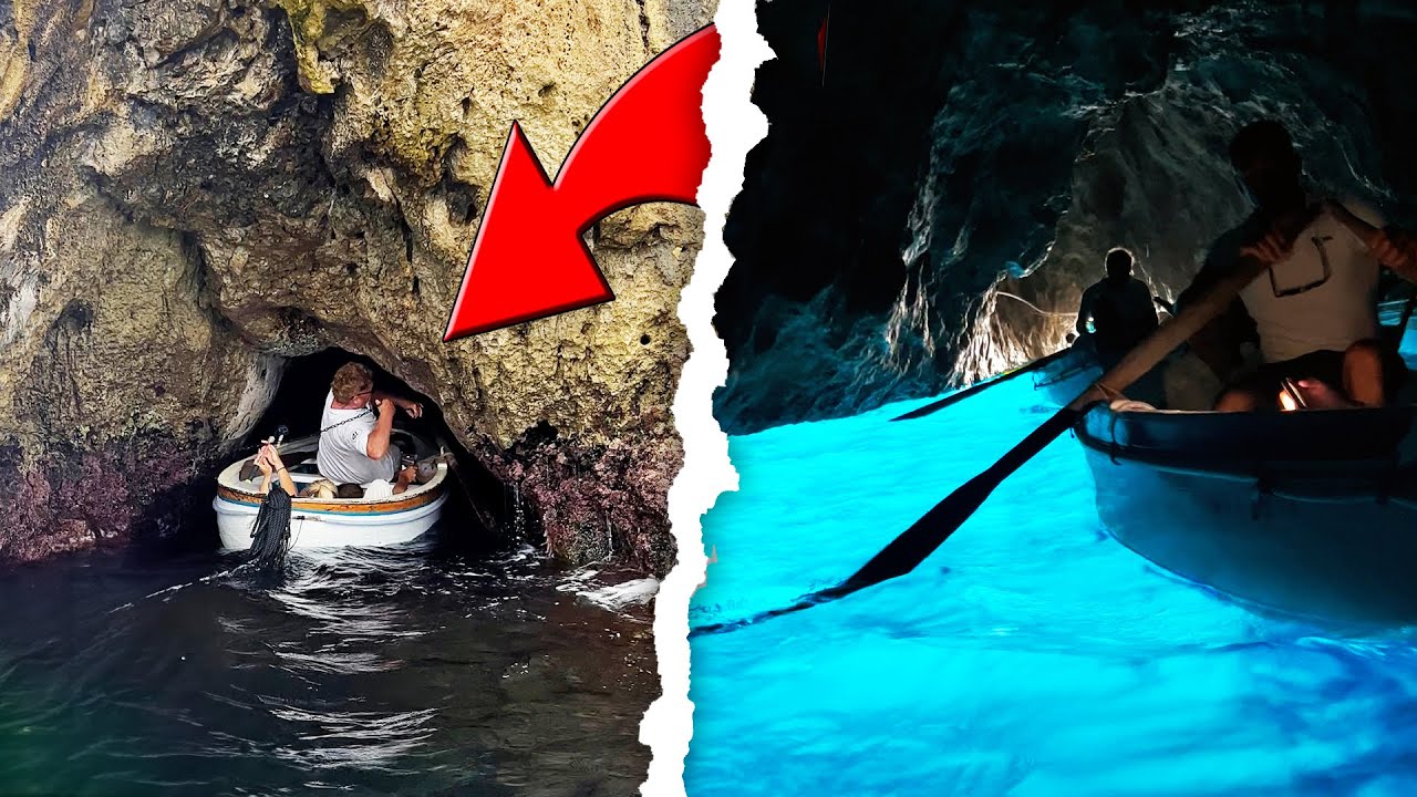 Experience the thrill as tourists delve into the mysterious depths of the Blue Grotto in this captivating video.