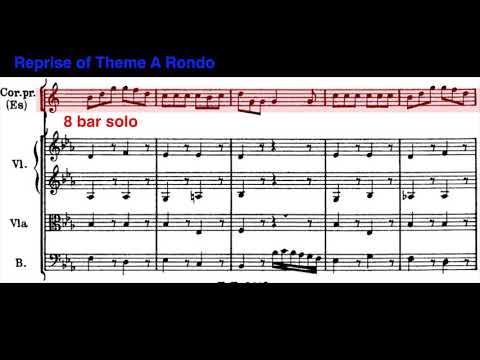 Mozart Horn Concerto No. 4 in Eb major K495, Third Movement.