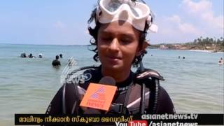 Suchitwa Mission Executive Director Vasuki and team's Scuba diving for Clean the Ocean drive