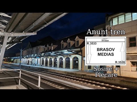 Anunț tren R 3533 în gara Sighișoara (sosire+plecare)