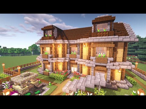 Minecraft: How to Build a Large Wooden Oak House (Tutorial)