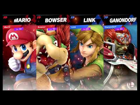 Super Smash Bros Ultimate Amiibo Fights – Request #21060 Mario & Bowser vs Link & Ganondorf