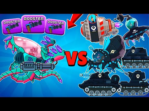 TANK KRAKEN and NEW BOOSTER MACHINE GUN VS ALL BOSSES in Hills of Steel