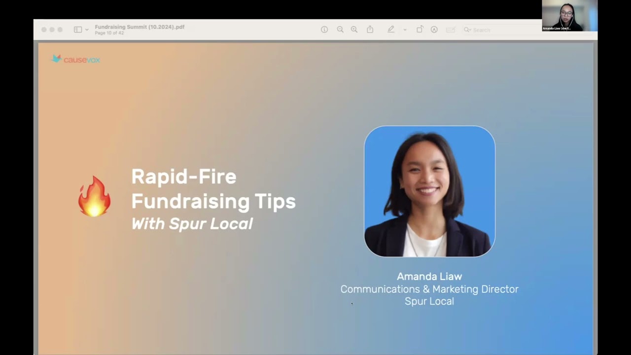 Rapid Fire Fundraising Tips With Spur Local