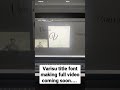 Varisu Title Font Making Video Shorts Thalapathy66