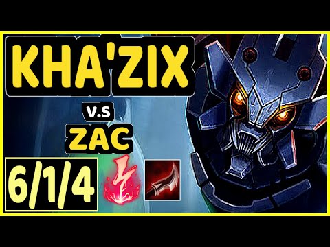 BABIP (KHA'ZIX) vs ZAC - 6/1/4 KDA JUNGLE GAMEPLAY - OC Ranked DIAMOND