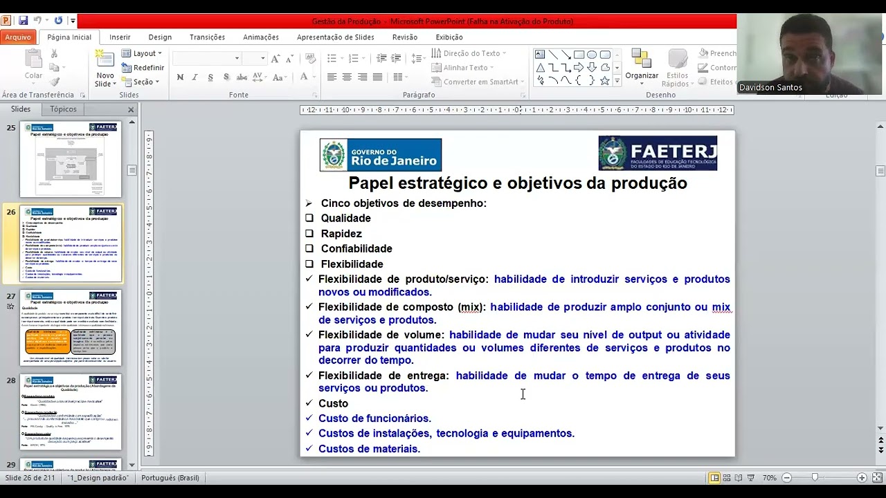 Objetivos de Desempenho e Gestão Estratégica da Qualidade