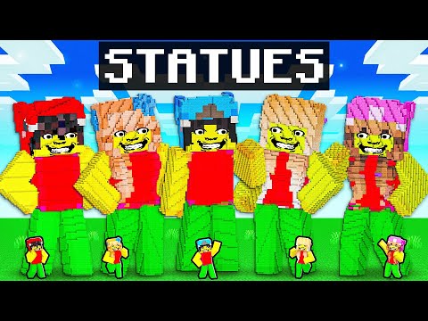 INSANE Minecraft Dad Statue House Battle!