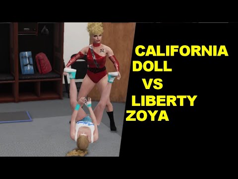 GLOW 1985 California Doll vs Liberty Zoya - Backstage Brawl