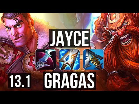 JAYCE vs GRAGAS (TOP) | 6/1/12, 1.7M mastery, 300+ games, Dominating | KR Diamond | 13.1