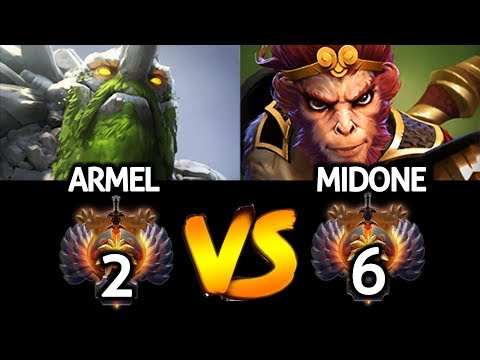 MIDONE Monkey King VS ARMEL Tiny Insane Battle of Immortal Ranking 7.22 Dota 2