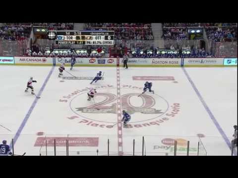 Phaneuf Goal - Leafs 2 vs Sens 0 - Feb 4th 2012 (HD)