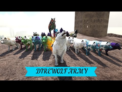 Fighting Bosses for my first time with my Direwolf Army - ARK: Survival Evolved