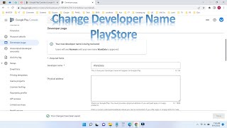 Change Developer Name Google Play