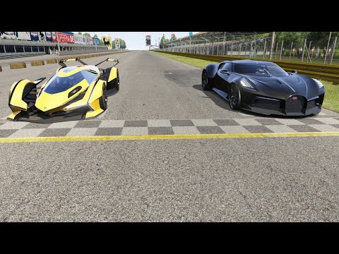 Lamborghini V12 Vision GT vs Bugatti La Voiture Noire at Monza Full Course