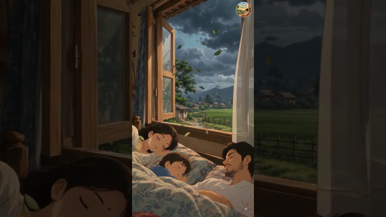Village Mein Ayi Zordaar Barish⛈️ Aur Tufaan🍂| Morning Routine #shorts #ghibli #shortsfeed #asmr