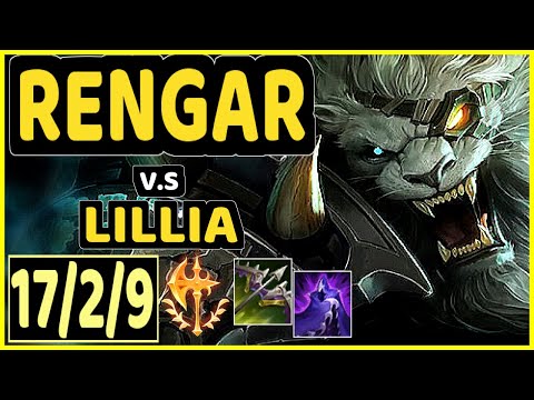 MAXLORE (RENGAR) vs LILLIA - QUADRAKILL 17/2/9 KDA JUNGLE GAMEPLAY - EUW Ranked GRANDMASTER