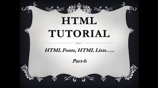 HTML Tutorial Part-9.b
