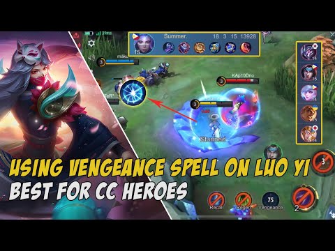 18 KILLS USING VENGEANCE ON LUO YI TO COUNTER LOTS OF CC ENEMIES - MOBILE LEGENDS