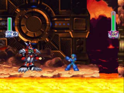 Megaman X4 - Boss 7 - Magma Dragoon (No Damage, No Charge, Buster Only)
