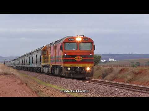 Two GWA Gladstone Grain Trains Passing Through Merriton