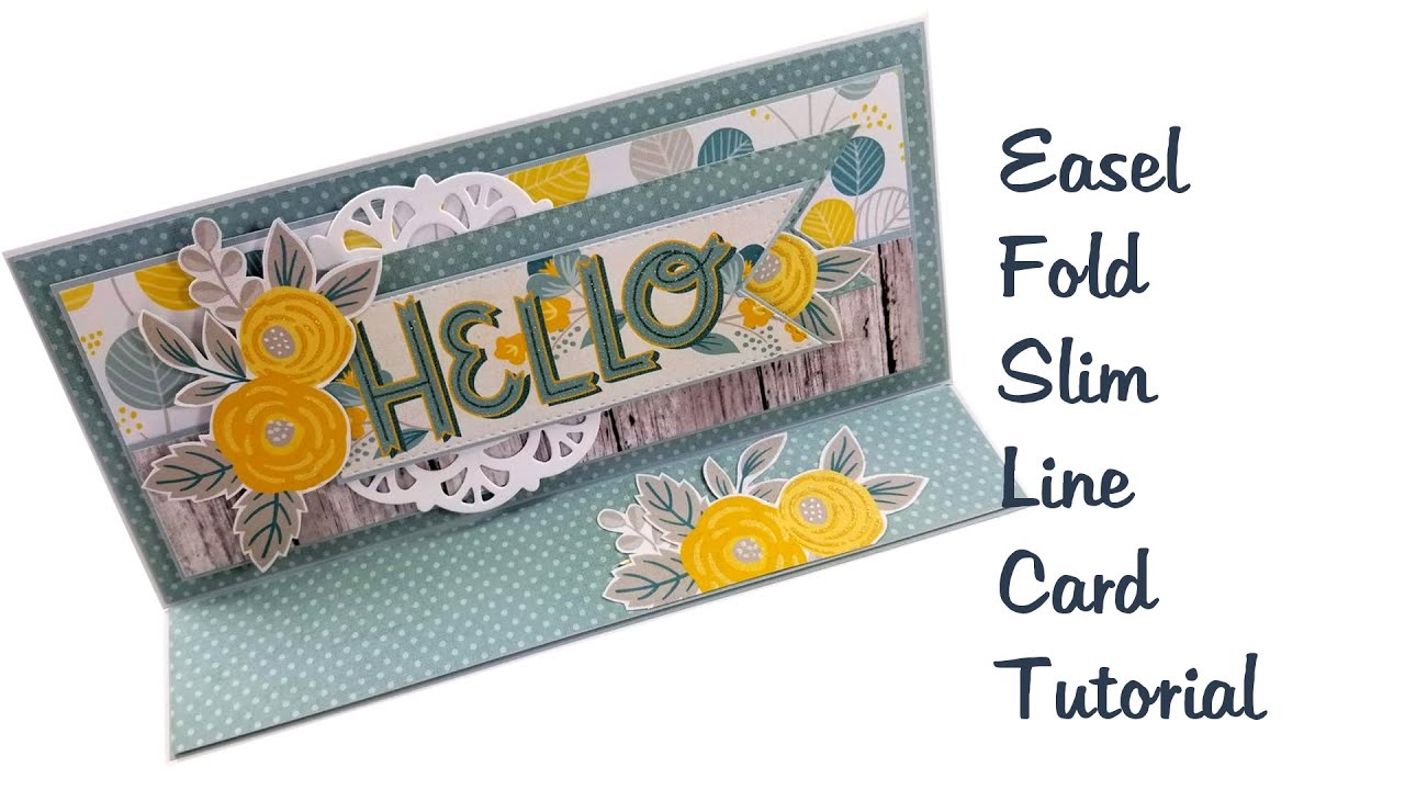 Slimline Easel Greeting Card Easy to Make Polly's Paper Studio Tutorial