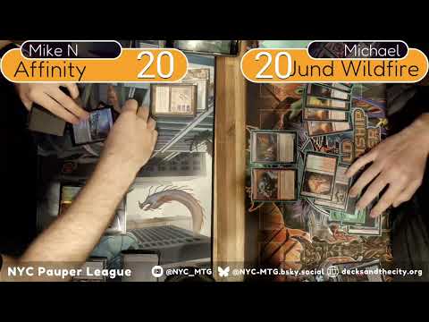 Affinity Vs. Jund Wildfire | NYC Pauper League Week 6 Season 2 | MTG Gameplay