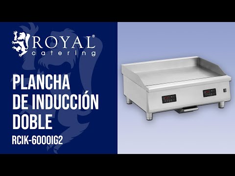 vídeo - Plancha de inducción doble - 910 x 520 mm - liso - 2 x 6000 W - Royal Catering 