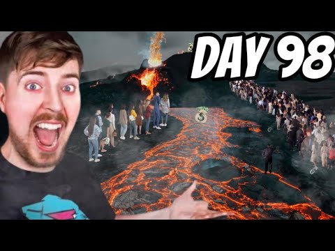 Last To Leave Volcano Wins $100,000! (MrBeast Parody)