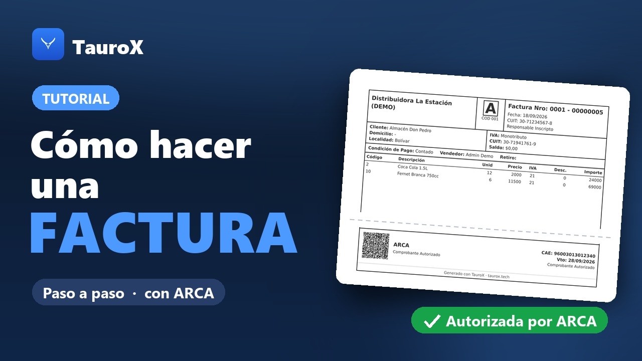 Cómo hacer una factura electrónica en TauroX, paso a paso