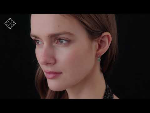 Stellato Collection Emerald and Diamond Earrings 0.18ct 9K White Gold - H4504