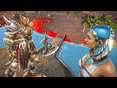CAN EGYPTIAN QUEEN'S STOP THE 2 MILLION ORCS BEFORE CROSS THE BRIDGE ? - Epic Battle Simulator 2