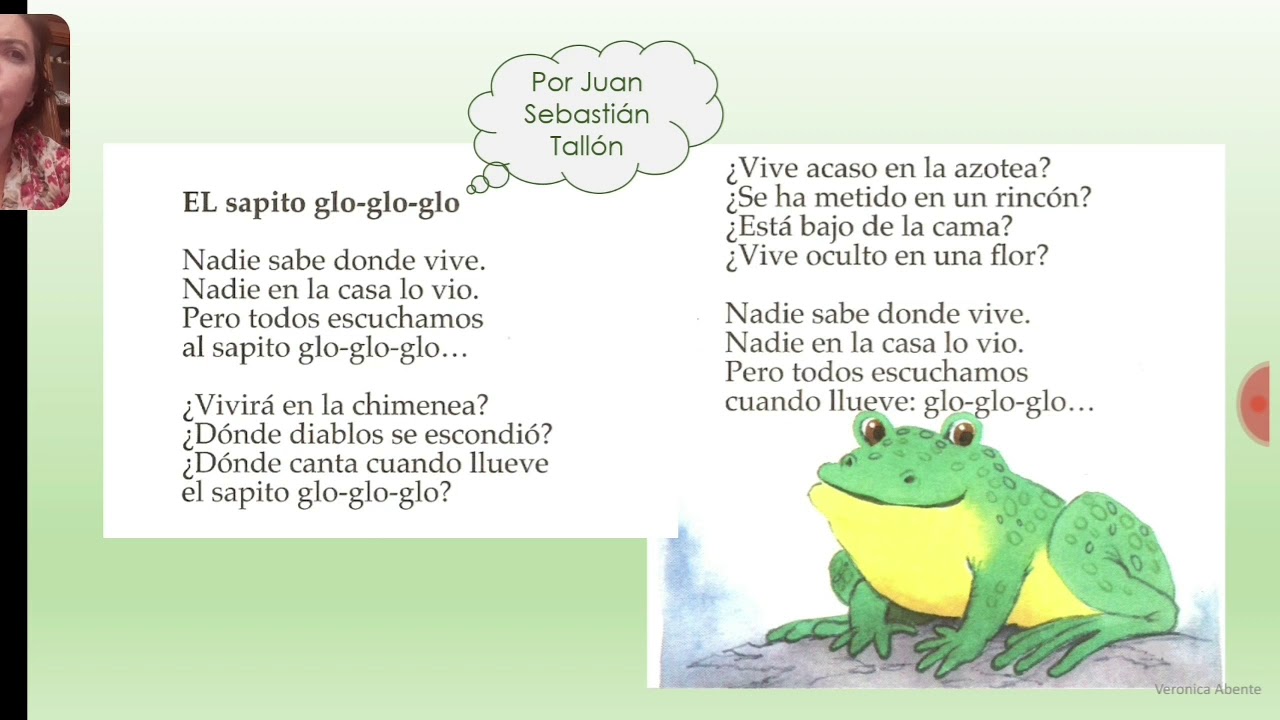 Poesía El sapito glo glo glo. Juan Sebastián Tallon.