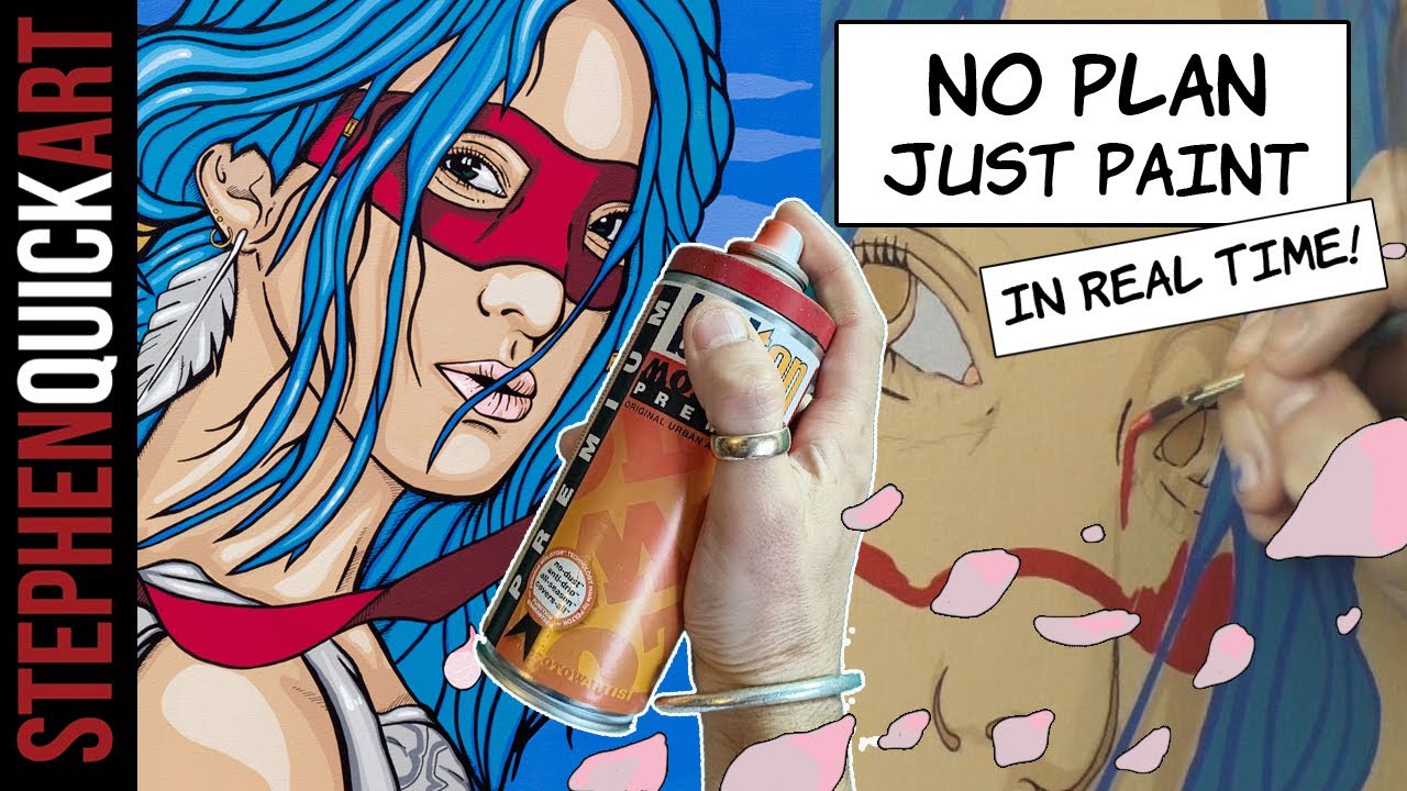 Painting from Scratch | East meets West Pop Art | Stencil & Acrylic Paint