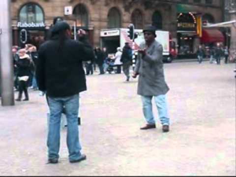 African Singer at the Dam Square.