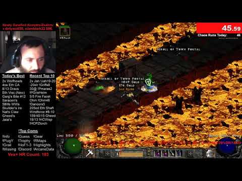 Hdin Road to 99 Finds Jah from Stash in ROF! Crazy Jah Rune Series - Diablo II LOD SSF Plugy Grail