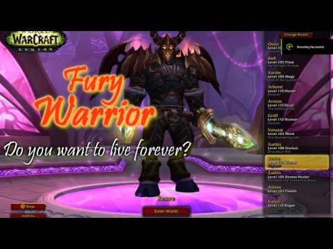 WoW Legion PvP |  Fury Warrior 1vNs "Do you want to live forever?"