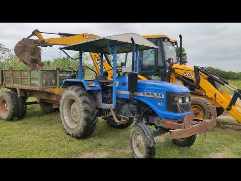 Sonalika DI 47 RX power plus tractor with fully loaded trolley pulling | John Deere tractor power |