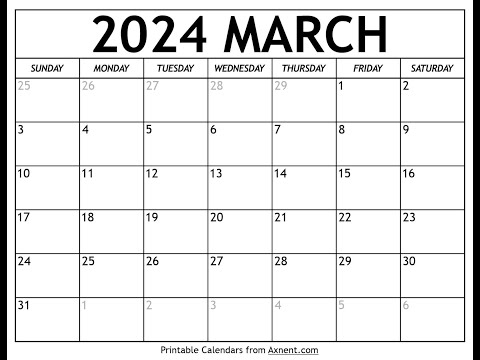 How to get free printable March 2024 calendar - Axnent