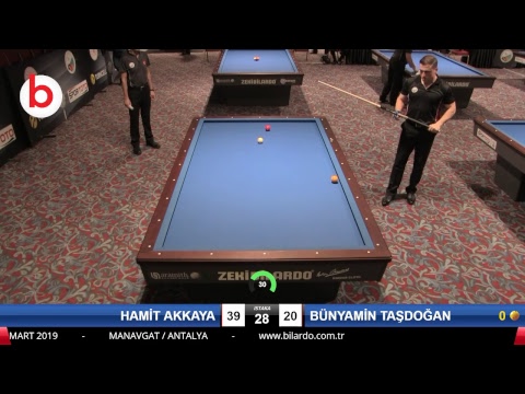 HAMİT AKKAYA & BÜNYAMİN TAŞDOĞAN Bilardo Maçı - 2019 TÜRKİYE KUPASI 1. ETAP ERKEKLER-5.TUR