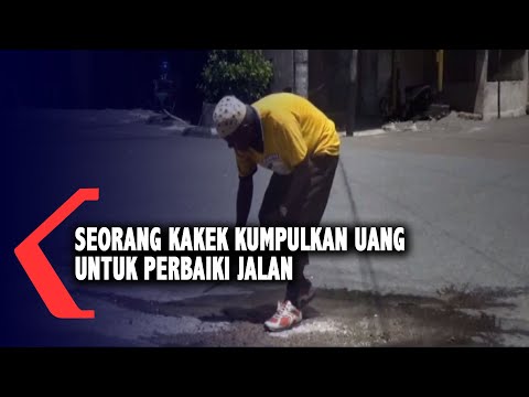Seorang Kakek Kumpulkan Uang Untuk Perbaiki Jalan