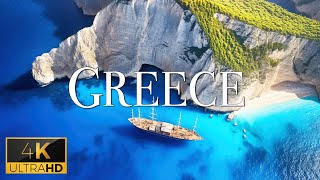 FLYING OVER GREECE (4K Video UHD) - Calming Piano Music With Beautiful Nature Video For Relaxation