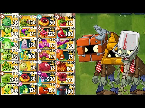 PVZ 2 - All GREEN PEA & Torchwood vs COLOR PEA & Mint - Who Will Win?