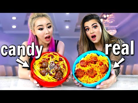 Making FOOD out of CANDY! Candy vs Food Challenge ft. Wengie | CloeCouture Video