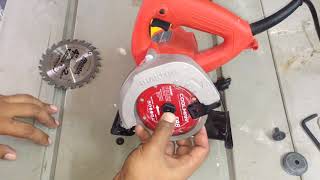 HOW TO CHANGE!!!!!! MINI CIRCULAR SAW BLADE | Maktec by Makita Marble Cutter  4" 110mm MT40