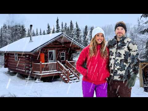 Taking Shelter from Heavy Snow Storm at Remote Alaskan Survival Cabin