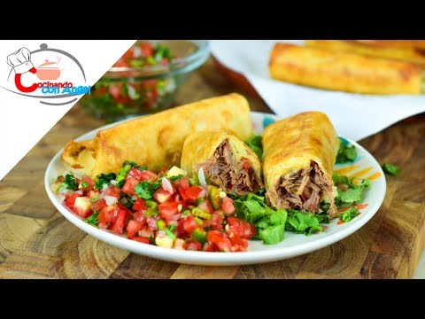 Chimichangas de Deshebrada Fáciles y Deliciosas