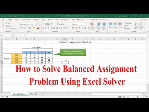 Assignment Problem Using Excel