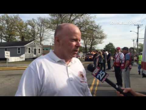 Deputy Chief Jeff Winward discusses today's fire on Stedman Street in Lowell.