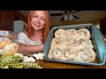 ASMR Baking Banana Bread Cinnamon Rolls Close Whisper Candle Crackling